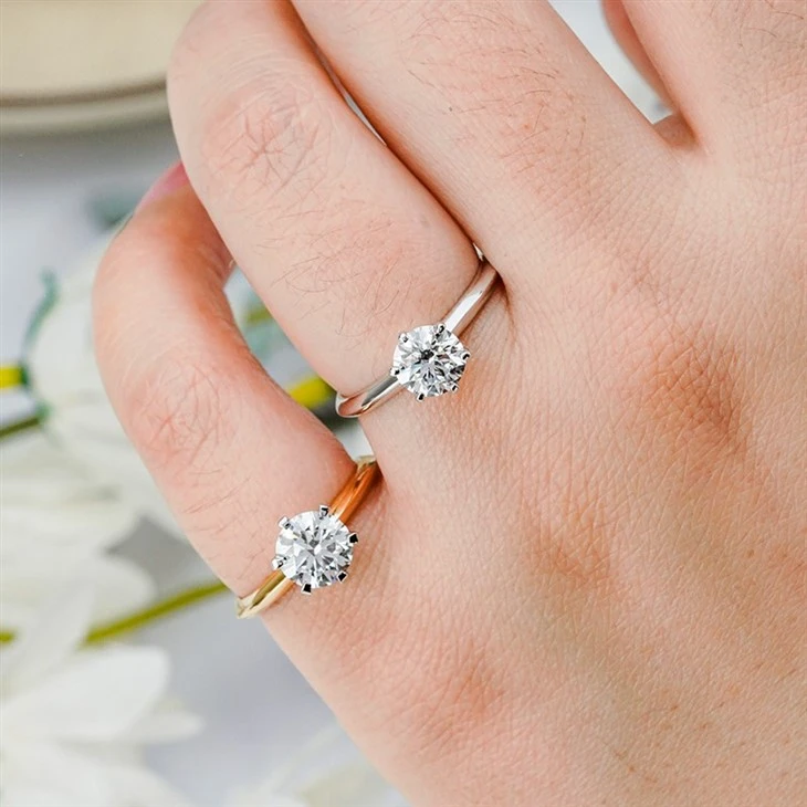 2 Carat Lab Grown Engagement Gold Ring